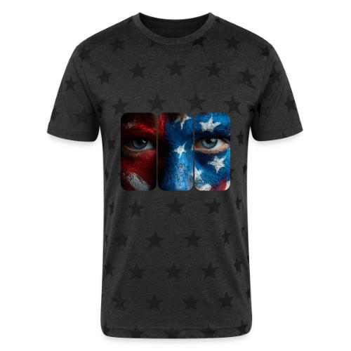 USA: Painted for the Flag - Unisex Adult Star Printed T-Shirt