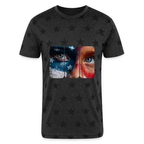 USA: Star-Spangled Glance - Unisex Adult Star Printed T-Shirt