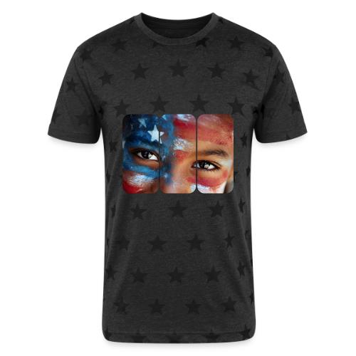 USA: Eyes of the Flag - Unisex Adult Star Printed T-Shirt