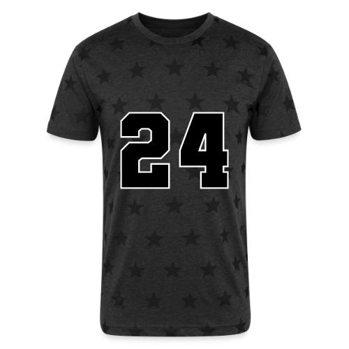 Varsity Number 24 College Font - Unisex Adult Star Printed T-Shirt