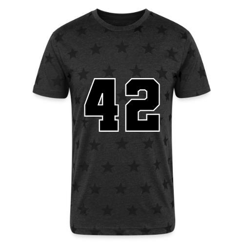 Varsity Number 42 Sports Style - Unisex Adult Star Printed T-Shirt