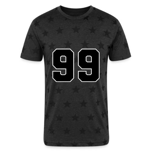Varsity Number 99 Athletic Font - Unisex Adult Star Printed T-Shirt