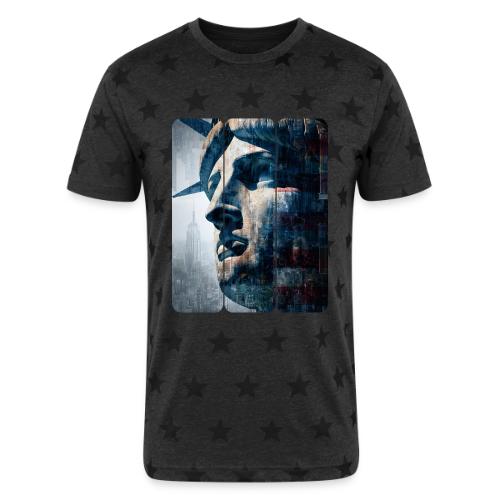 USA: Urban Liberty Triptych - Unisex Adult Star Printed T-Shirt
