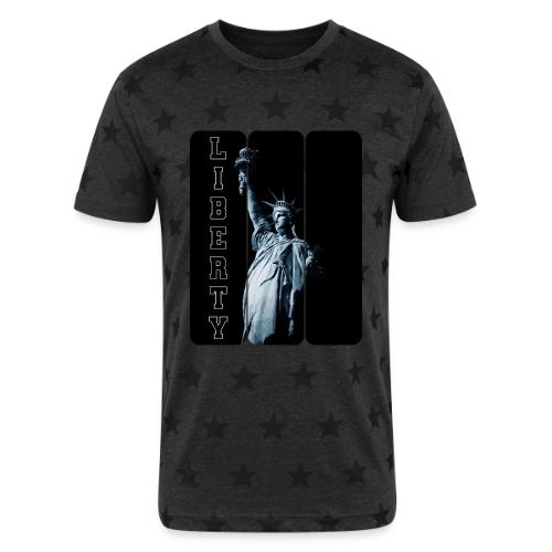 USA: Vertical Liberty - Unisex Adult Star Printed T-Shirt