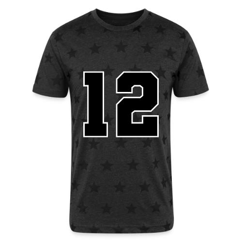 Varsity Number 12 Sports Design - Unisex Adult Star Printed T-Shirt