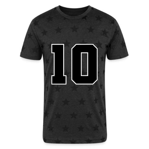 Varsity Number 10 Athletic Design - Unisex Adult Star Printed T-Shirt