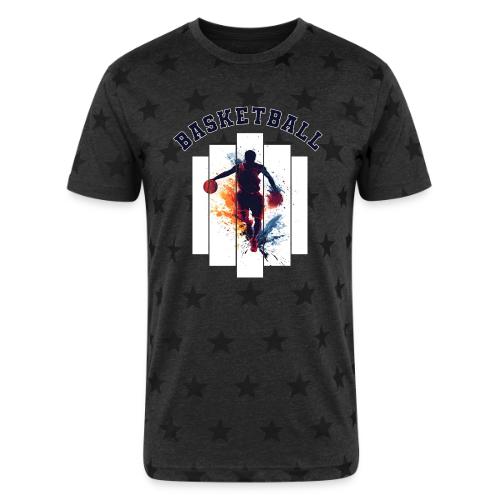 Basketball Never Stops - Unisex Adult Star Printed T-Shirt