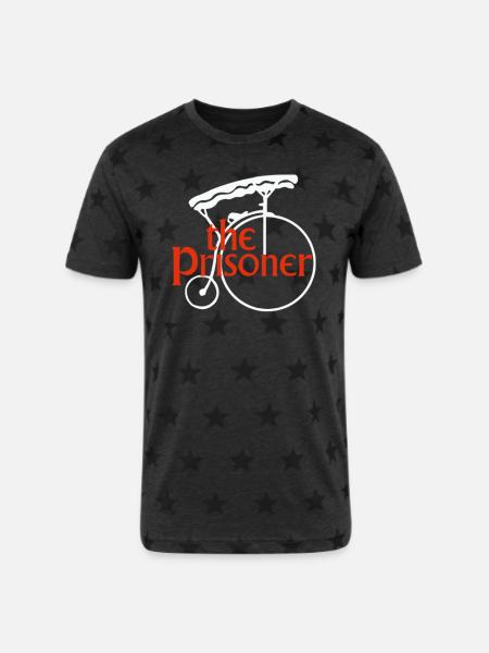 The Prisoner - Unisex Adult Star Printed T-Shirt - charcoal star