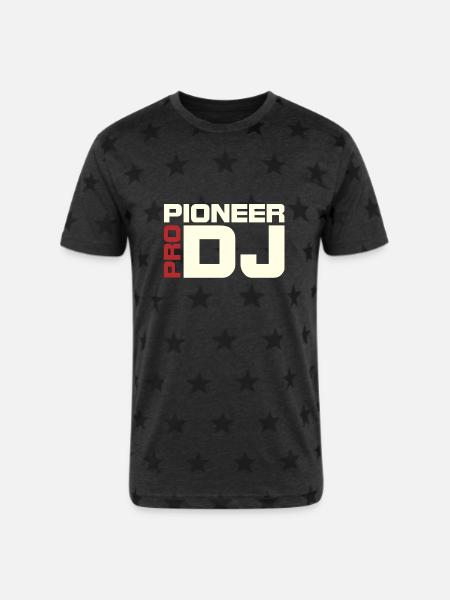 Pioneer red white - Unisex Adult Star Printed T-Shirt - charcoal star