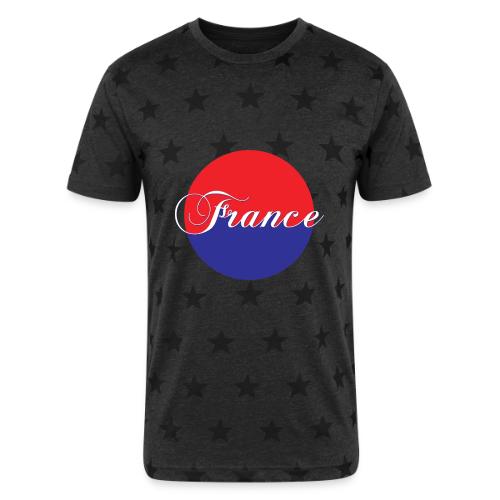 France Tricolore Circle - Unisex Adult Star Printed T-Shirt