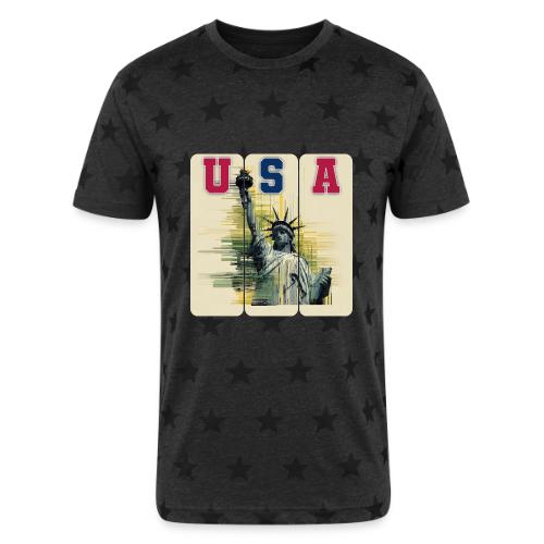 Art illustration of the Statue of Liberty - Unisex Adult Star Printed T-Shirt