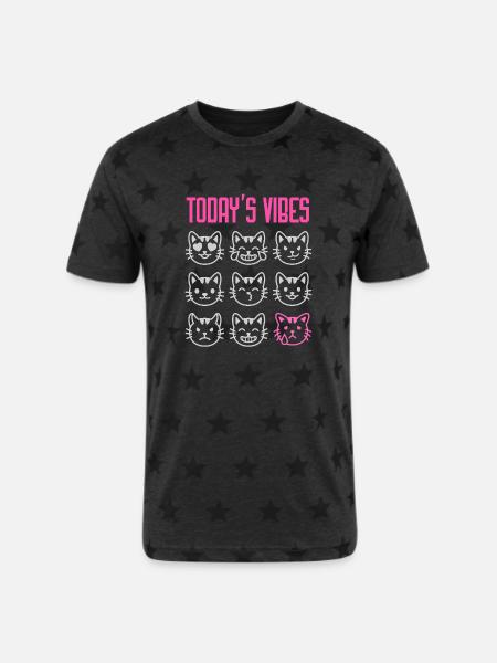 Today's Vibe: Meh - Unisex Adult Star Printed T-Shirt - charcoal star 