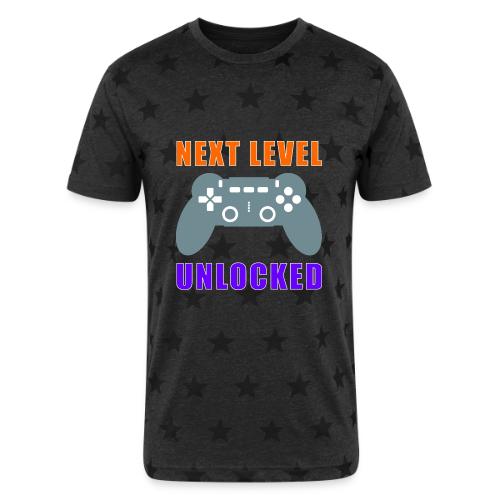 Next Level Unlocked Gamer Design - Unisex Adult Star Printed T-Shirt