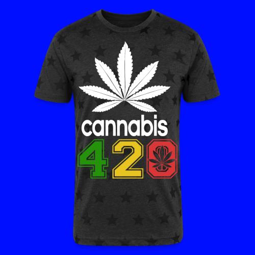 Humorous 420 Authentic Herb Weed Marijuana Design - Unisex Adult Star Printed T-Shirt