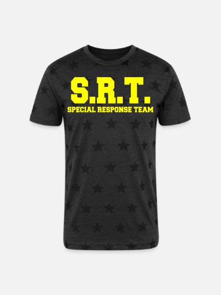 SPECIAL RESPONSE TEAM - Unisex Adult Star Printed T-Shirt - charcoal star 