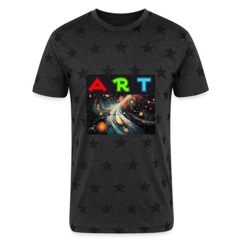 Swirls of Colorful Art - Unisex Adult Star Printed T-Shirt