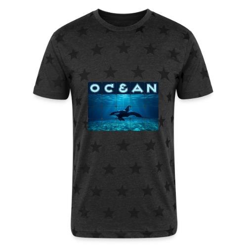 Ocean: Orca in Motion - Unisex Adult Star Printed T-Shirt