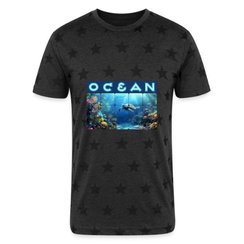 Ocean: Turtle Drift - Unisex Adult Star Printed T-Shirt