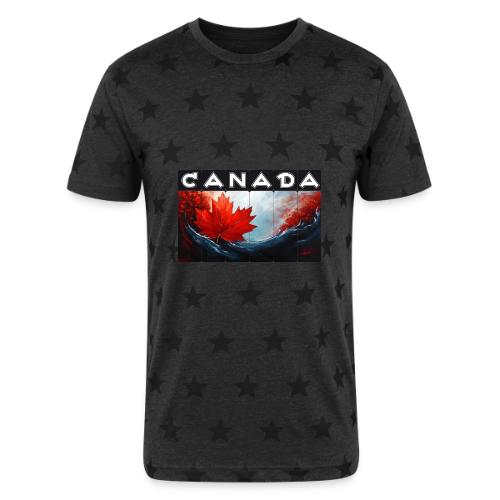 Canada Icon in Color - Unisex Adult Star Printed T-Shirt