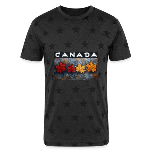 Colorful Canada Style - Unisex Adult Star Printed T-Shirt