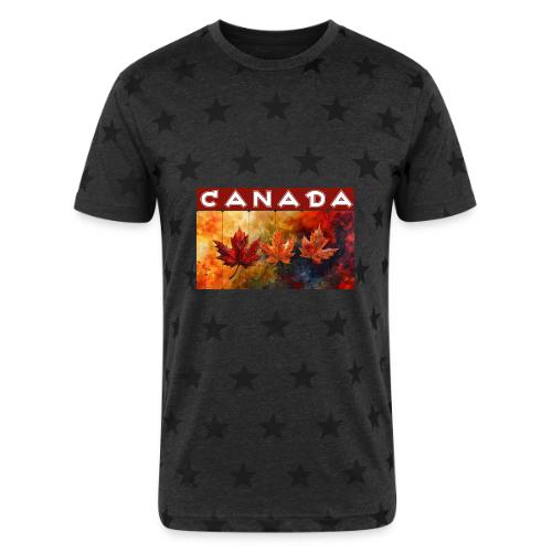 Painted Canada Leaves - Unisex Adult Star Printed T-Shirt