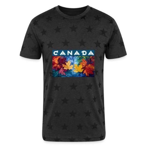 Canada in Brushstrokes - Unisex Adult Star Printed T-Shirt