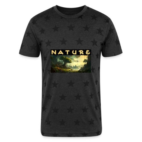Whispers of Green Peaks - Unisex Adult Star Printed T-Shirt