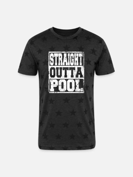 Pool Saying Funny - Unisex Adult Star Printed T-Shirt - charcoal star 