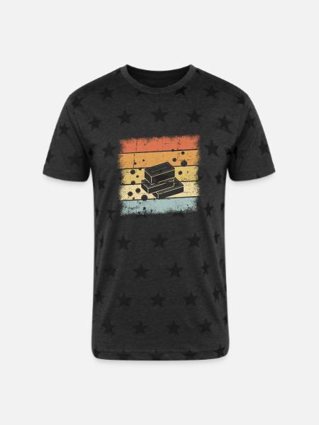 Making Soap - Unisex Adult Star Printed T-Shirt - charcoal star