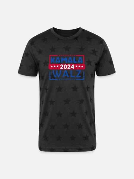 Kamala Waltz - Unisex Adult Star Printed T-Shirt - charcoal star