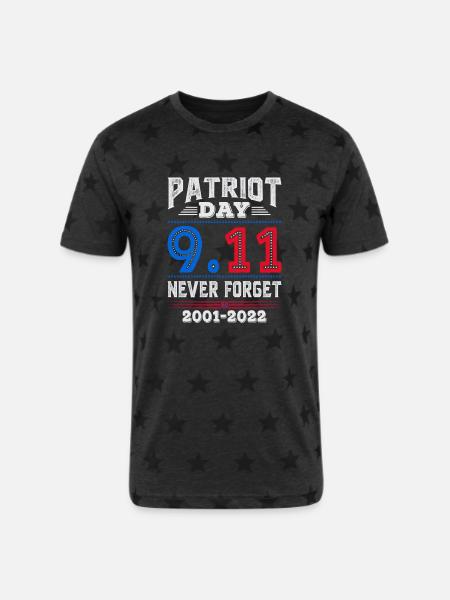 9/11 memorial - Unisex Adult Star Printed T-Shirt - charcoal star 