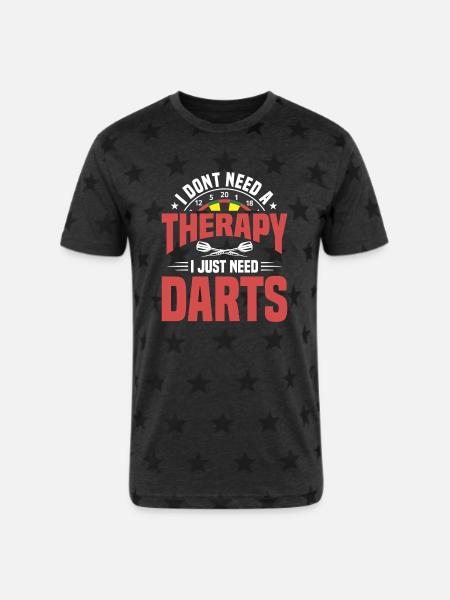 Darts Dart Player - Unisex Adult Star Printed T-Shirt - charcoal star 