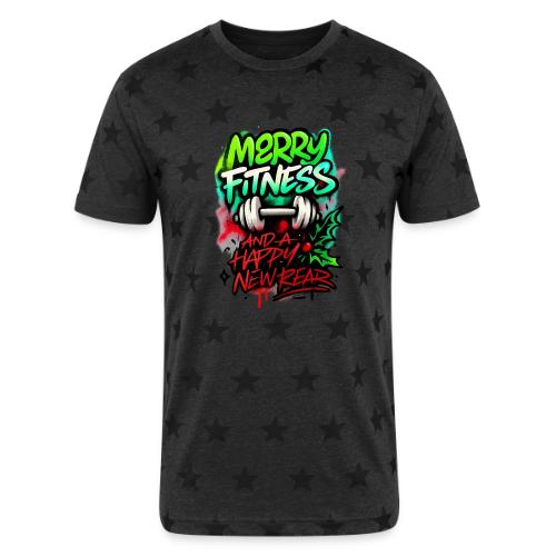 Merry Fitness Christmas Gym Humor - Unisex Adult Star Printed T-Shirt