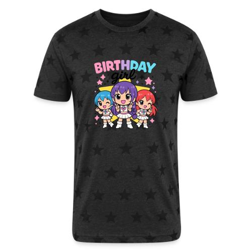 Cute Chibi Birthday Idol Girls - Unisex Adult Star Printed T-Shirt