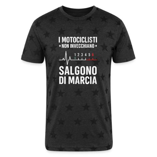 Motorcyclists Never Age Heartbeat Design - Unisex Adult Star Printed T-Shirt