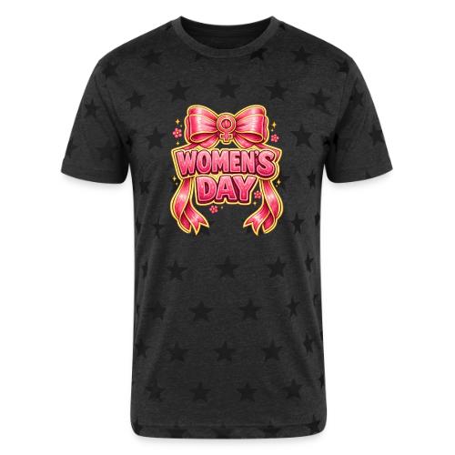 Cute Pink Bow Women’s Day Feminist Symbol - Unisex Adult Star Printed T-Shirt