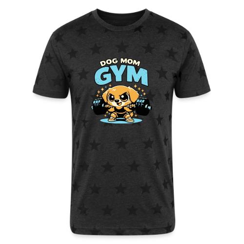 Chibi Dog Gym Workout - Unisex Adult Star Printed T-Shirt