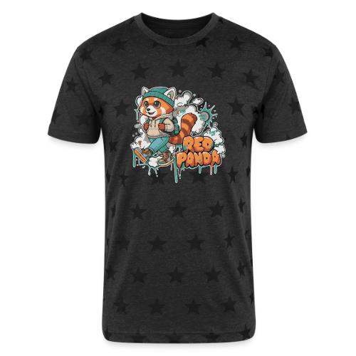 Red Panda Street Graffiti Vibes - Unisex Adult Star Printed T-Shirt