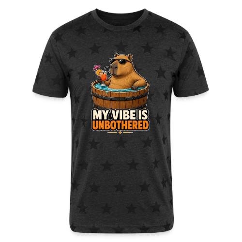 Unbothered Beaver in Wooden Tub - Unisex Adult Star Printed T-Shirt