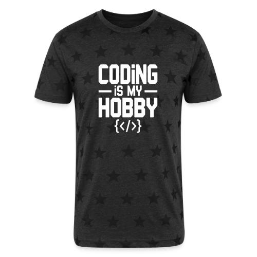 Coding Is My Hobby Typography - Unisex Adult Star Printed T-Shirt
