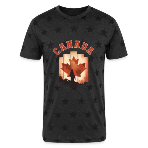 Proud Canadian Shadow - Unisex Adult Star Printed T-Shirt