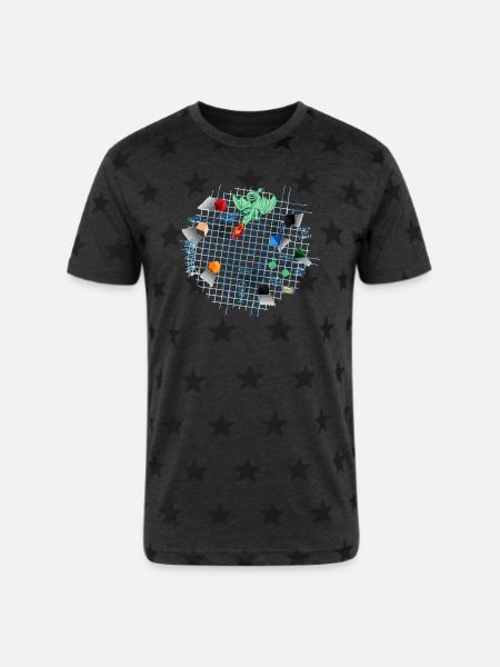 Dungeon Mastery - Unisex Adult Star Printed T-Shirt - charcoal star