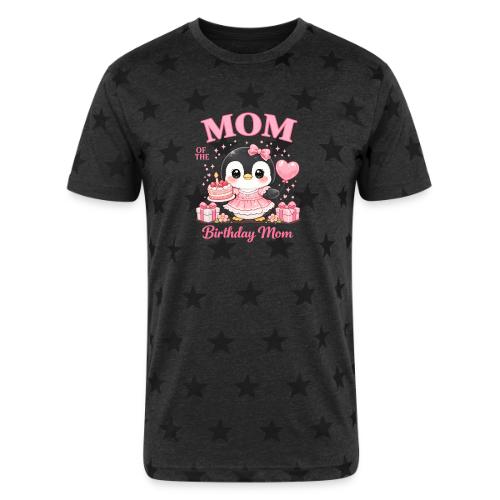 Cute Penguin Birthday Mom Kawaii Cake Balloon Gift - Unisex Adult Star Printed T-Shirt