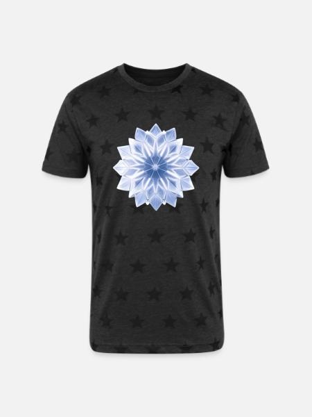 Ice Crystal - Unisex Adult Star Printed T-Shirt - charcoal star 
