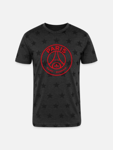 PSG PARIS - Unisex Adult Star Printed T-Shirt - charcoal star