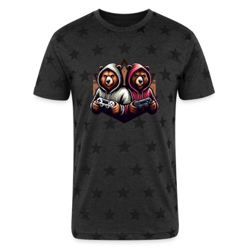 2 grizzlies gamer bears - Unisex Adult Star Printed T-Shirt