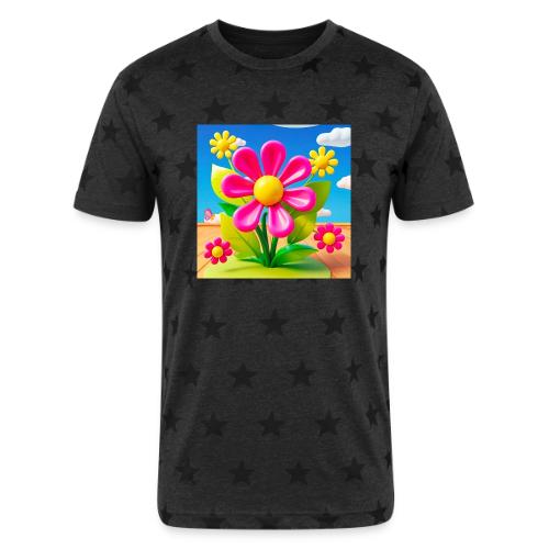 Pink Floral Peace | Sky & Nature Design - Unisex Adult Star Printed T-Shirt