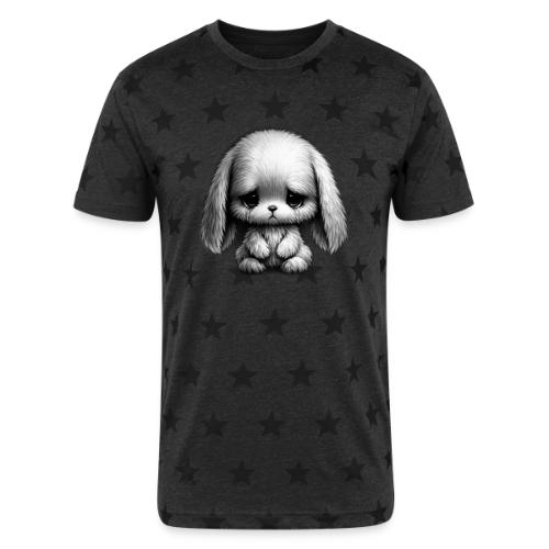 Sad Puppy Meme with Puppy Standing - Unisex Adult Star Printed T-Shirt