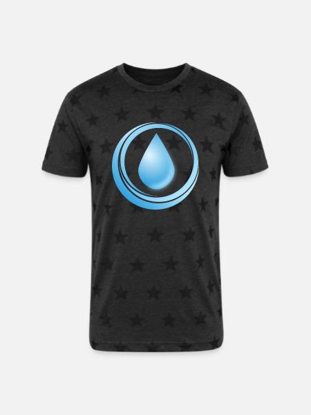 Water - Unisex Adult Star Printed T-Shirt - charcoal star