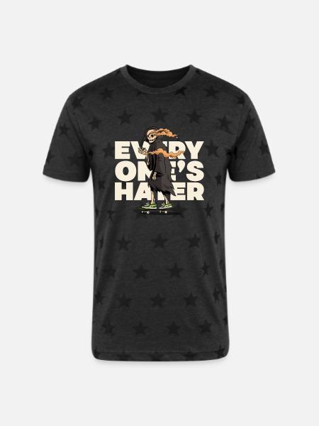 Every One's Hater | Silly - Unisex Adult Star Printed T-Shirt - charcoal star